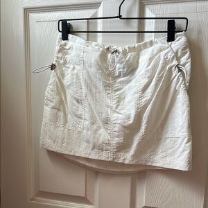 White Cargo Mini Skirt